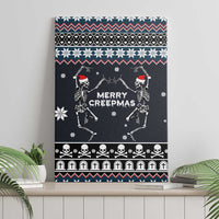 Skeleton Merry Creepmas Christmas Canvas Wall Art Xmas Holiday Patterns - Wonder Print Shop