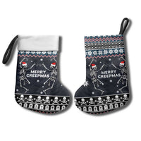 Skeleton Merry Creepmas Christmas Stocking Xmas Holiday Patterns - Wonder Print Shop