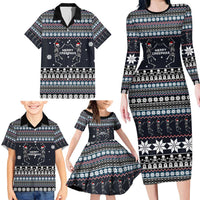 Skeleton Merry Creepmas Christmas Family Matching Long Sleeve Bodycon Dress and Hawaiian Shirt Xmas Holiday Patterns - Wonder Print Shop