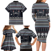 Skeleton Merry Creepmas Christmas Family Matching Long Sleeve Bodycon Dress and Hawaiian Shirt Xmas Holiday Patterns - Wonder Print Shop