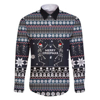 Skeleton Merry Creepmas Christmas Family Matching Mermaid Dress and Hawaiian Shirt Xmas Holiday Patterns - Wonder Print Shop