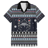 Skeleton Merry Creepmas Christmas Family Matching Off The Shoulder Long Sleeve Dress and Hawaiian Shirt Xmas Holiday Patterns - Wonder Print Shop