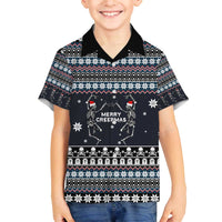 Skeleton Merry Creepmas Christmas Family Matching Off The Shoulder Long Sleeve Dress and Hawaiian Shirt Xmas Holiday Patterns - Wonder Print Shop