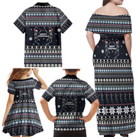 Skeleton Merry Creepmas Christmas Family Matching Off Shoulder Maxi Dress and Hawaiian Shirt Xmas Holiday Patterns - Wonder Print Shop