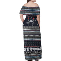 Skeleton Merry Creepmas Christmas Family Matching Off Shoulder Maxi Dress and Hawaiian Shirt Xmas Holiday Patterns - Wonder Print Shop