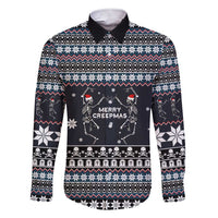 Skeleton Merry Creepmas Christmas Family Matching Short Sleeve Bodycon Dress and Hawaiian Shirt Xmas Holiday Patterns - Wonder Print Shop