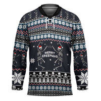Skeleton Merry Creepmas Christmas Hockey Jersey Xmas Holiday Patterns - Wonder Print Shop