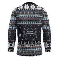 Skeleton Merry Creepmas Christmas Hockey Jersey Xmas Holiday Patterns - Wonder Print Shop