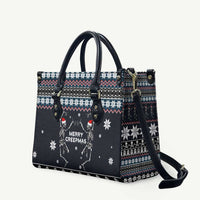 Skeleton Merry Creepmas Christmas Leather Bag Xmas Holiday Patterns - Wonder Print Shop