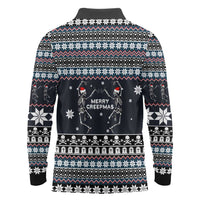 Skeleton Merry Creepmas Christmas Long Sleeve Polo Shirt Xmas Holiday Patterns - Wonder Print Shop