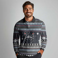 Skeleton Merry Creepmas Christmas Long Sleeve Polo Shirt Xmas Holiday Patterns - Wonder Print Shop
