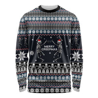 Skeleton Merry Creepmas Christmas Long Sleeve Shirt Xmas Holiday Patterns - Wonder Print Shop