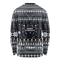 Skeleton Merry Creepmas Christmas Long Sleeve Shirt Xmas Holiday Patterns - Wonder Print Shop