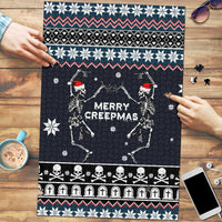 Skeleton Merry Creepmas Christmas Puzzle Xmas Holiday Patterns - Wonder Print Shop