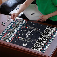Skeleton Merry Creepmas Christmas Puzzle Xmas Holiday Patterns - Wonder Print Shop