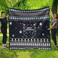 Skeleton Merry Creepmas Christmas Quilt Xmas Holiday Patterns - Wonder Print Shop