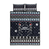 Skeleton Merry Creepmas Christmas Quilt Bed Set Xmas Holiday Patterns - Wonder Print Shop