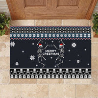 Skeleton Merry Creepmas Christmas Rubber Doormat Xmas Holiday Patterns - Wonder Print Shop