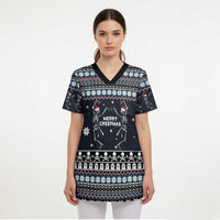 Skeleton Merry Creepmas Christmas Scrub Top Xmas Holiday Patterns - Wonder Print Shop