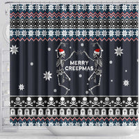 Skeleton Merry Creepmas Christmas Shower Curtain Xmas Holiday Patterns - Wonder Print Shop