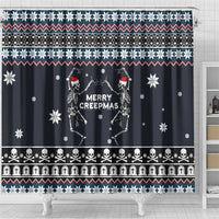 Skeleton Merry Creepmas Christmas Shower Curtain Xmas Holiday Patterns - Wonder Print Shop