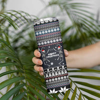 Skeleton Merry Creepmas Christmas Skinny Tumbler Xmas Holiday Patterns - Wonder Print Shop