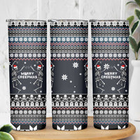 Skeleton Merry Creepmas Christmas Skinny Tumbler Xmas Holiday Patterns - Wonder Print Shop
