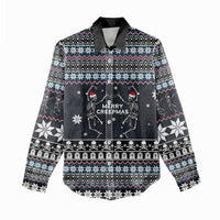 Skeleton Merry Creepmas Christmas Women Casual Shirt Xmas Holiday Patterns - Wonder Print Shop