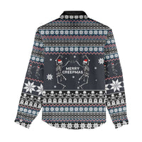 Skeleton Merry Creepmas Christmas Women Casual Shirt Xmas Holiday Patterns - Wonder Print Shop