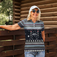 Skeleton Merry Creepmas Christmas Women Polo Shirt Xmas Holiday Patterns - Wonder Print Shop