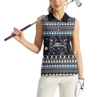 Skeleton Merry Creepmas Christmas Women Sleeveless Polo Shirt Xmas Holiday Patterns - Wonder Print Shop
