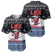 Skiing Life Is Better On Snow Christmas Baseball Jersey Xmas Holiday Patterns - Wonder Print Shop
