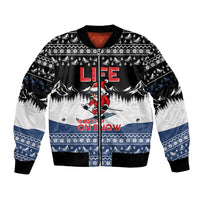 Skiing Life Is Better On Snow Christmas Bomber Jacket Xmas Holiday Patterns - Wonder Print Shop