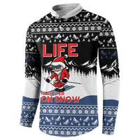 Skiing Life Is Better On Snow Christmas Button Sweatshirt Xmas Holiday Patterns - Wonder Print Shop