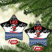 Skiing Life Is Better On Snow Christmas Ceramic Ornament Xmas Holiday Patterns - Wonder Print Shop