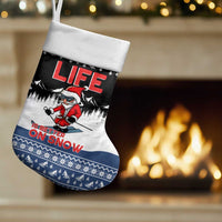 Skiing Life Is Better On Snow Christmas Stocking Xmas Holiday Patterns - Wonder Print Shop