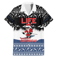 Skiing Life Is Better On Snow Christmas Family Matching Mermaid Dress and Hawaiian Shirt Xmas Holiday Patterns - Wonder Print Shop