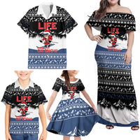 Skiing Life Is Better On Snow Christmas Family Matching Off Shoulder Maxi Dress and Hawaiian Shirt Xmas Holiday Patterns - Wonder Print Shop