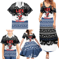 Skiing Life Is Better On Snow Christmas Family Matching Summer Maxi Dress and Hawaiian Shirt Xmas Holiday Patterns - Wonder Print Shop