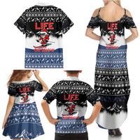 Skiing Life Is Better On Snow Christmas Family Matching Summer Maxi Dress and Hawaiian Shirt Xmas Holiday Patterns - Wonder Print Shop