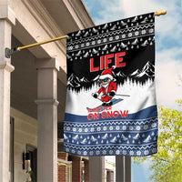Skiing Life Is Better On Snow Christmas Garden Flag Xmas Holiday Patterns - Wonder Print Shop
