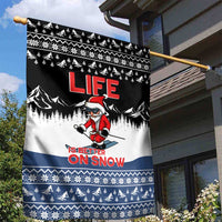 Skiing Life Is Better On Snow Christmas Garden Flag Xmas Holiday Patterns - Wonder Print Shop