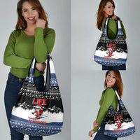 Skiing Life Is Better On Snow Christmas Grocery Bag Xmas Holiday Patterns - Wonder Print Shop