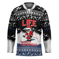 Skiing Life Is Better On Snow Christmas Hockey Jersey Xmas Holiday Patterns - Wonder Print Shop
