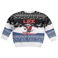 Skiing Life Is Better On Snow Christmas Kid Ugly Christmas Sweater Xmas Holiday Patterns - Wonder Print Shop