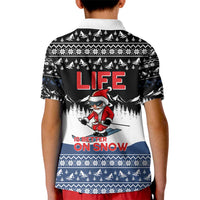 Skiing Life Is Better On Snow Christmas Kid Polo Shirt Xmas Holiday Patterns - Wonder Print Shop