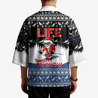 Skiing Life Is Better On Snow Christmas Kimono Xmas Holiday Patterns - Wonder Print Shop