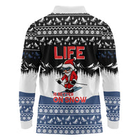 Skiing Life Is Better On Snow Christmas Long Sleeve Polo Shirt Xmas Holiday Patterns - Wonder Print Shop