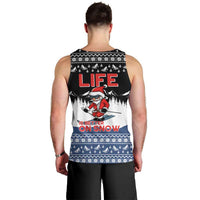 Skiing Life Is Better On Snow Christmas Men Tank Top Xmas Holiday Patterns - Wonder Print Shop