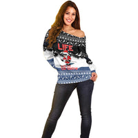 Skiing Life Is Better On Snow Christmas Off Shoulder Sweater Xmas Holiday Patterns - Wonder Print Shop